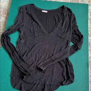 Free People comfy V neck long sleeve tshirt